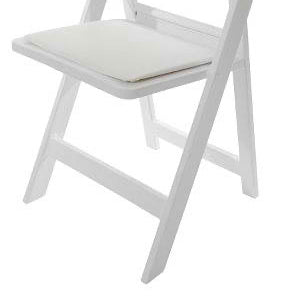 כסא עץ מתקפל צבע לבן עם ריפוד